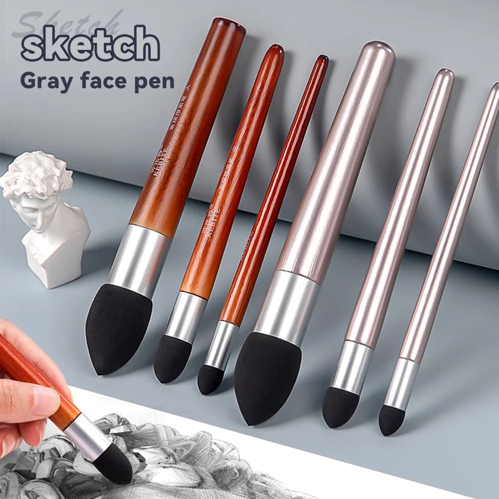 1/3 pcs artist mixing pen washable sketch sponge brush reusable design art blenders correction lightening and highlighting