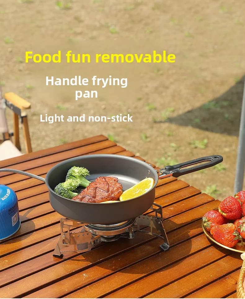 2026Bulin C15 Outdoor Small Frying Pan Portable Foldable Camping Set Pot Equipment Picnic Cooking Utensils Wok Pan