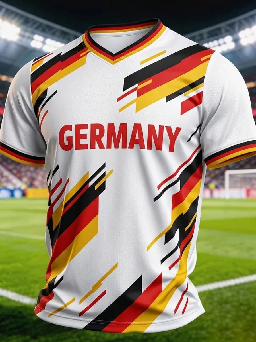 2026 Germany Castle Eagle Print Soccer Jersey Breathable Quick-Dry Football Shirt V-Neck Sportswear Men Fans Training Uniform