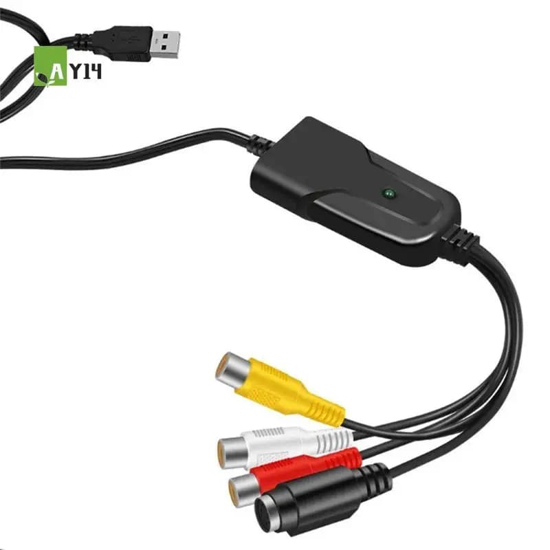 AY14 - Scheda di acquisizione video USB 2.0, convertitore digitale AV RCA a USB, adattatore portatile, cavo video per DV/VHS TV DVD, uso domestico, compatibile con Win 7