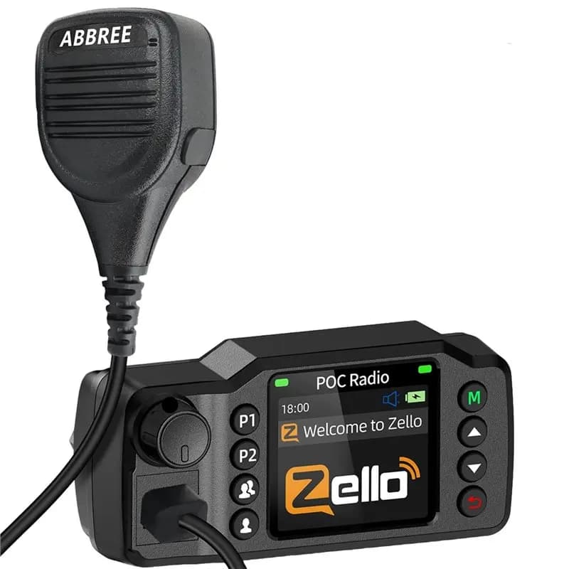 SQPP-ABBREE GP-8900 Plus Mini Radio Veicolare POC con Rete Zello, Antenna GPS, Lunga Distanza, 4G Android, Wifi, Dual SIM per Auto e Veicoli