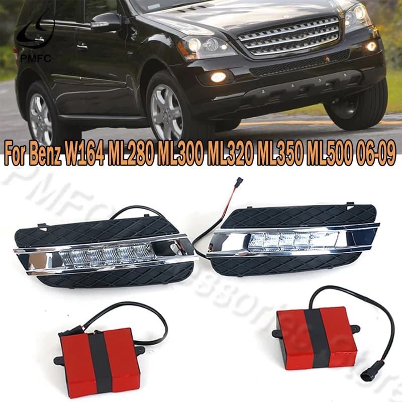 Per Mercedes Benz ML350 W164 ML280 ML300 ML320 2006 2007 2008 2009 1 Coppia LED DRL Luce diurna Lampada fendinebbia Lampada di marcia diurna