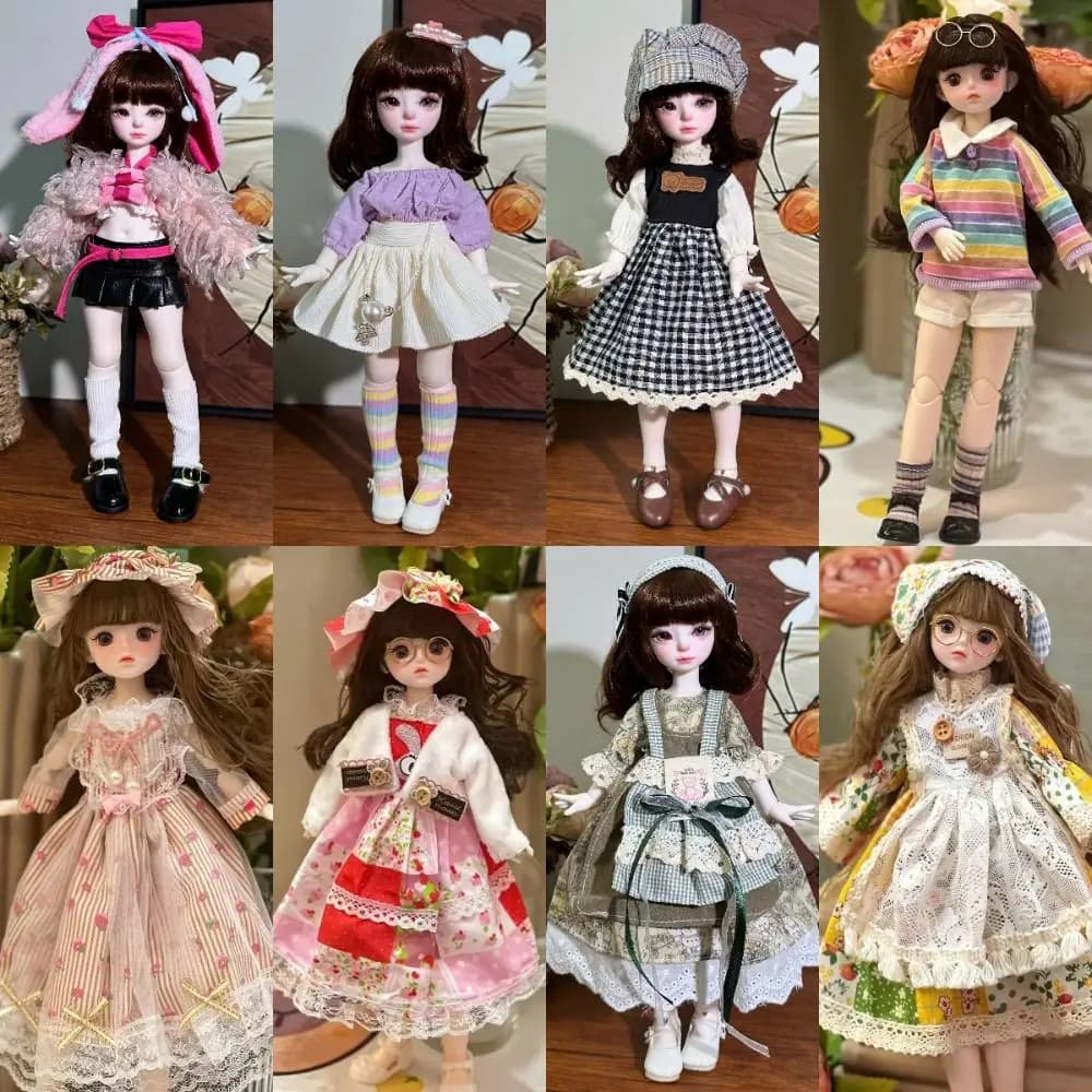 Moda 1/6 30 cm bambola 1/6 BJD gonna fai da te sostituire 30 cm vestiti per le bambole fatti a mano regalo per bambini bambola vestire bambola di cotone