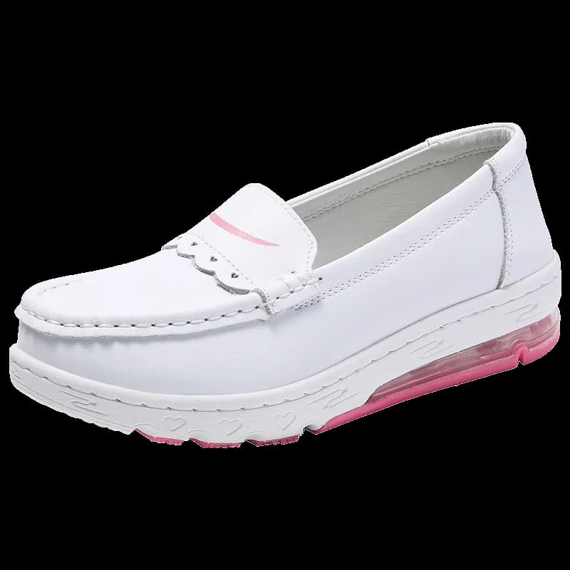 Scarpe Basse da Donna 2026 in Vera Pelle Nere Rosa Blu, Mocassini da Donna con Fondo Morbido, Scarpe da Infermiera Traspiranti, Sneakers Uomo