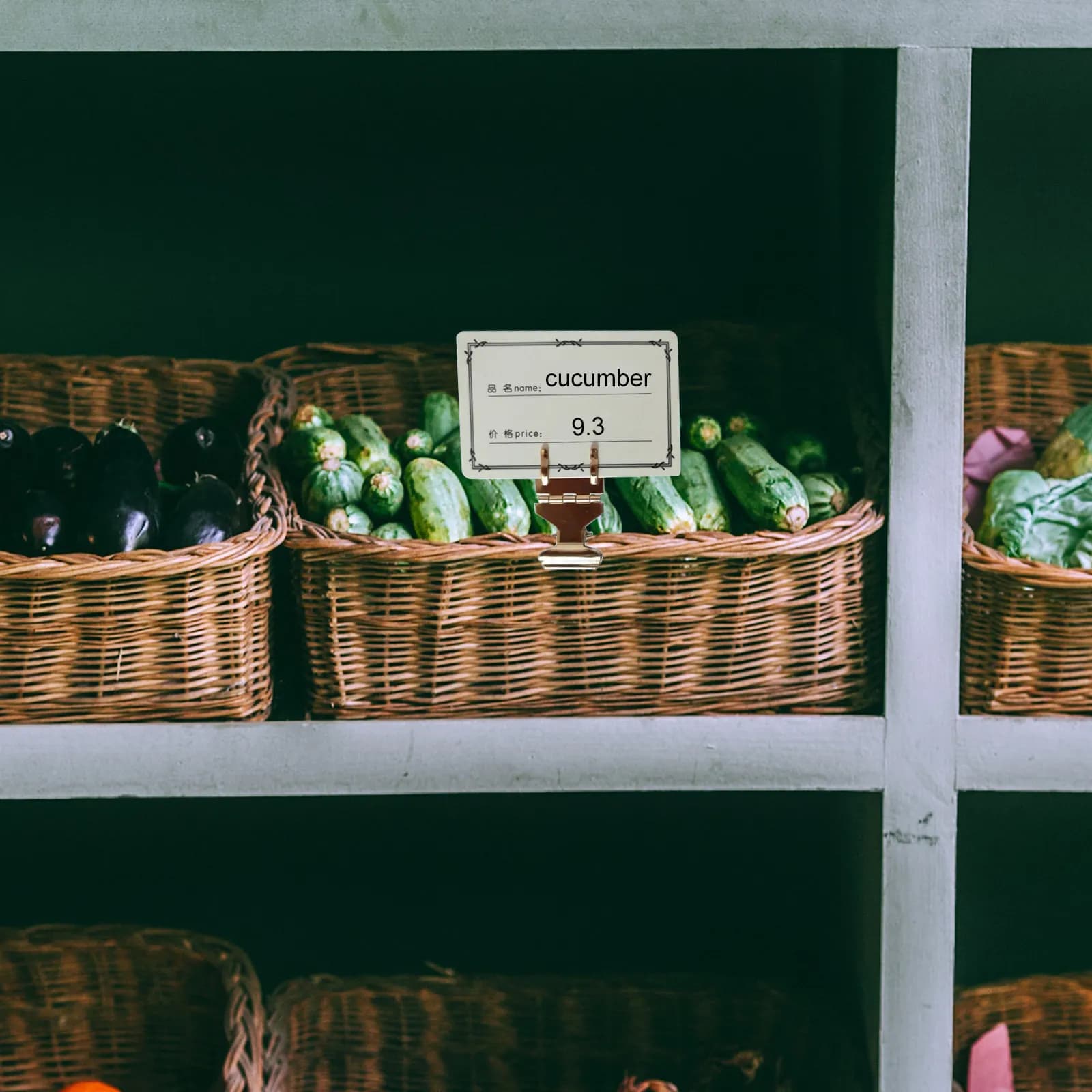 Set di 1 Porta Prezzo con Clip per Esposizione Pubblicitaria in Supermercato, Clip per Cartellini Prezzi, Morsetto per Etichette per Negozi e Supermercati