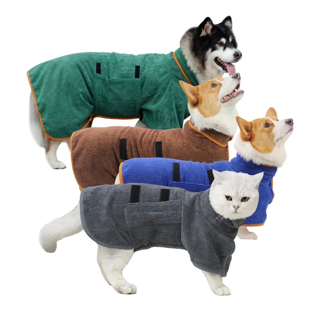 Accappatoio per cani, accappatoi per cani super assorbenti ad asciugatura rapida dopo il bagno, asciugamano per tenere al caldo i cani, forniture per il bagno dei cani