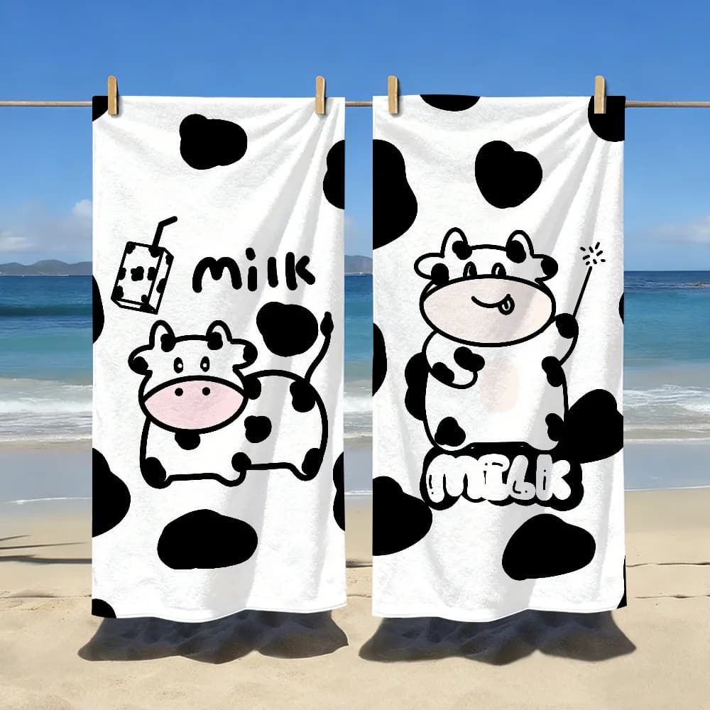 Asciugamano con motivo a pois Holstein bianco e nero, morbido, ideale come regalo per viaggi, palestra, doccia, campeggio, sport, ad asciugatura rapida, grande, per la spiaggia