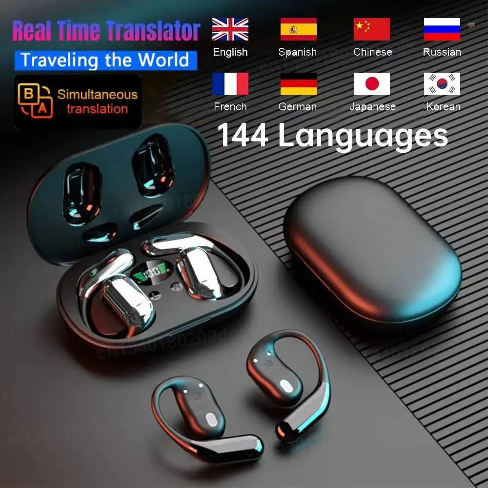 Auricular translator AI 3 in 1 144 languages with noise cancelation Bluetooth 5.3 Instant Translator Smart Voice in real time