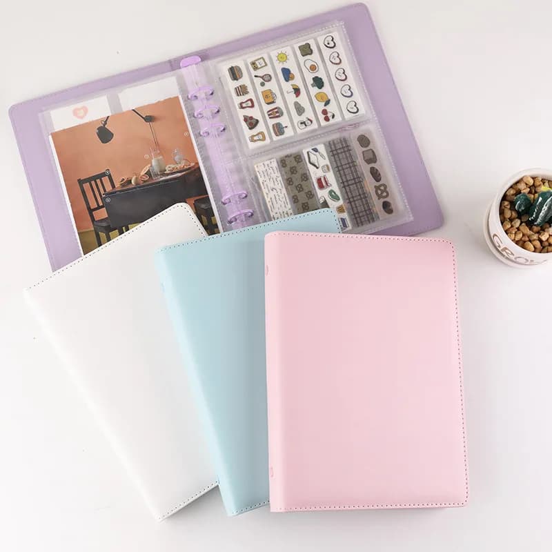A5 Raccoglitore a fogli mobili Idol Card Photocards Raccogli libro FAI DA TE 3 pollici Kpop Card Binder Photocards Notebook Journal Cancelleria scolastica