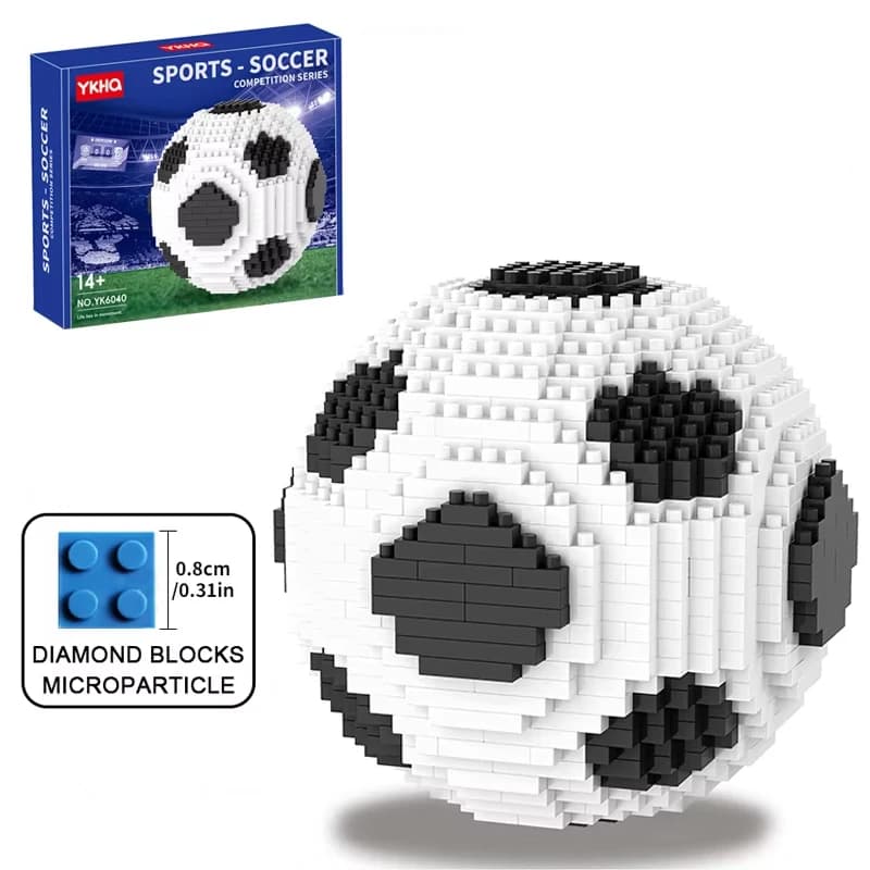 Set di Blocchi da Costruzione Creativi per Mini Palloni da Calcio, Modellini di Palloni, Gioco di Assemblaggio Micro, Giocattoli Regalo per Amici, Ragazzi e Adulti