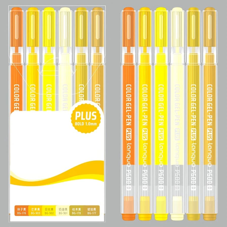 6pcs color highlighters suitable for notebooks, writing, greeting cards, school stationery, holiday gifts