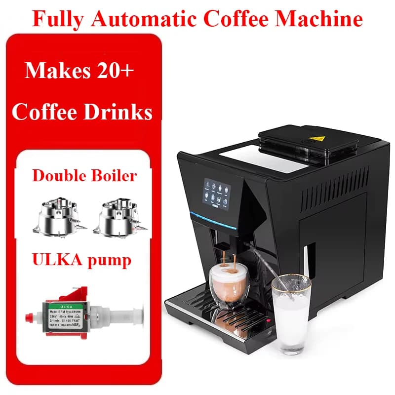 S8 Fully Automatic Espresso Coffee Machine 19BAR Dual Boiler with Auto Milk Frothe Fancy Coffee Maker for Home Cafe