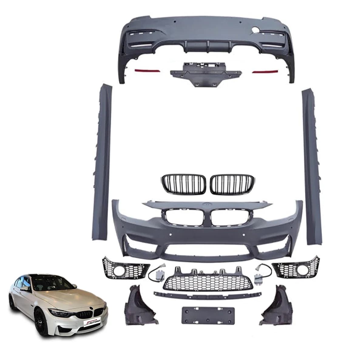 Accessories for auto tuning parts Body kit for BMW Series 3 F30 2012-2018 Change in mounting skirt bumper style M3 M-Power