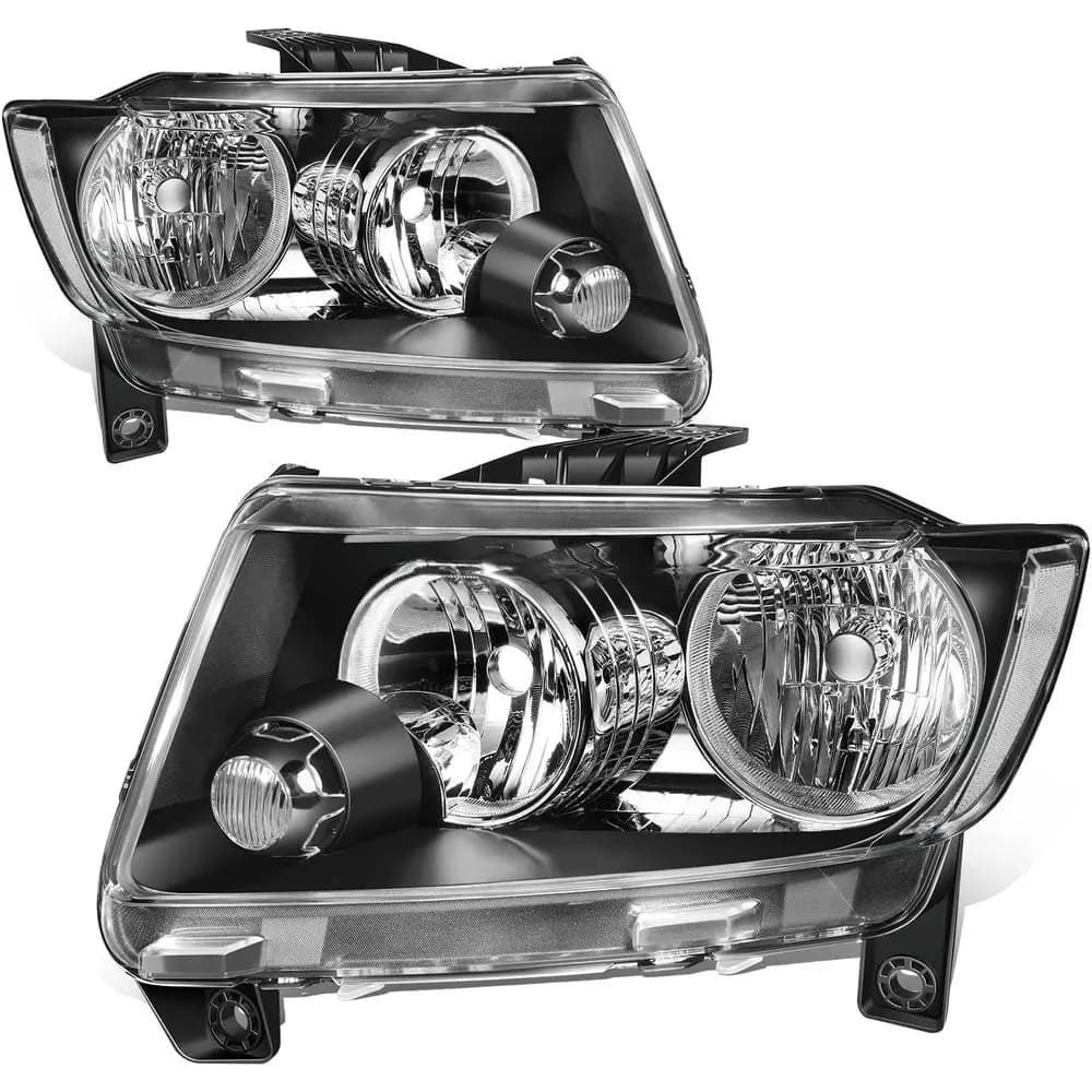 Gruppo Fari Anteriori Compatibile con Jeep Grand Cherokee 2011 2012 2013, Sostituzione Fari Alogeni Lato Guida e Passeggero