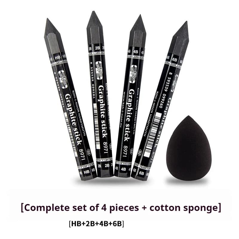 HB/2B/4B/6B Woodless Hexagonal Graphite Stick Pencil Bold Black Charcoal Art Student Sketch Painting Graphite Pen Art Supplies