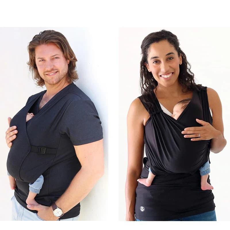 Abbigliamento premaman e neonato Top da donna Sicurezza per bambini Kangaroo Pocket Carrier Estate Madre Padre Babysitting Alimentazione T Shirt
