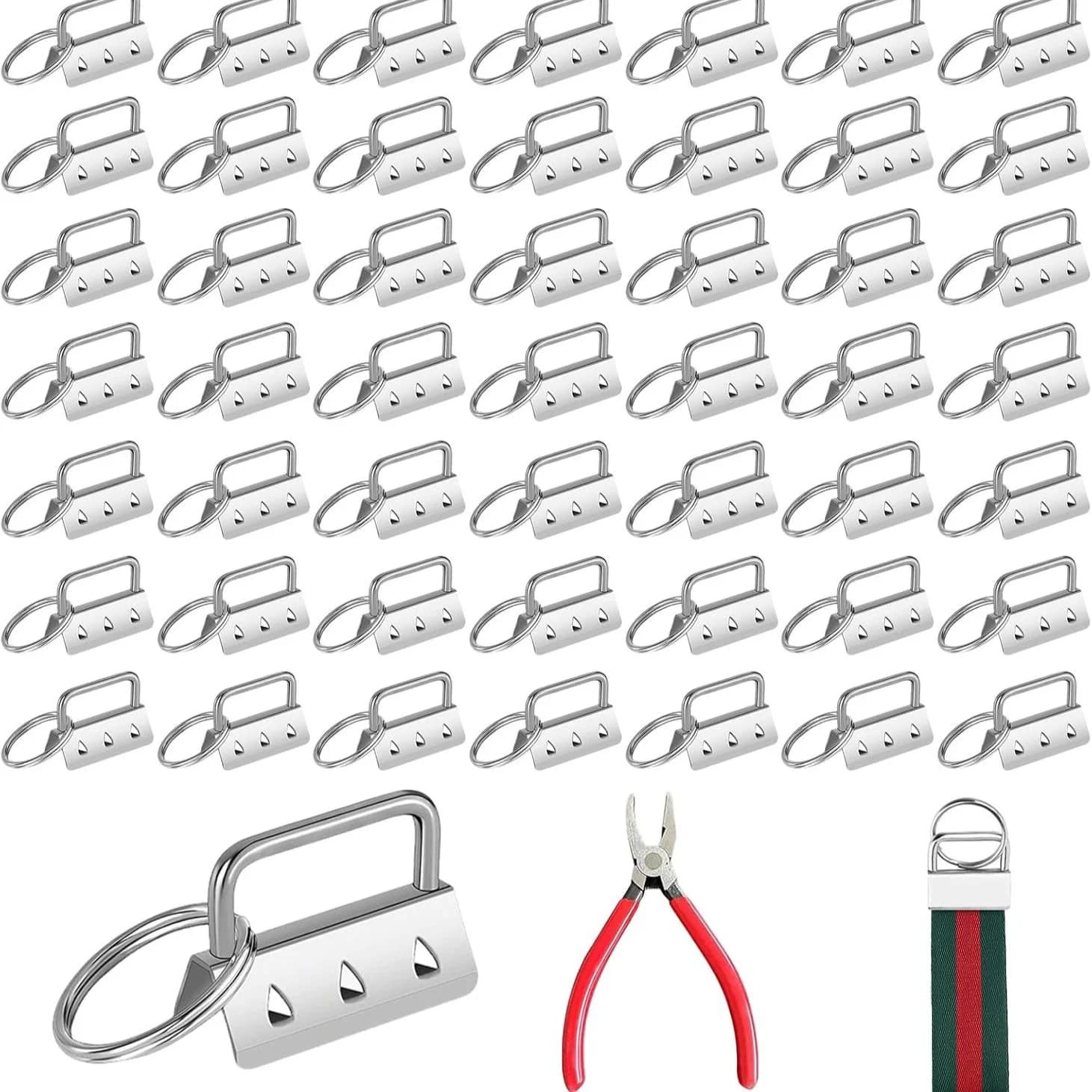 Ciondolo con chiusura a morsetto da 50 pezzi da 32 mm, pinze, hardware per bracciale con ciondolo con chiusura a morsetto con portachiavi per cordino fatto a mano fai-da-te