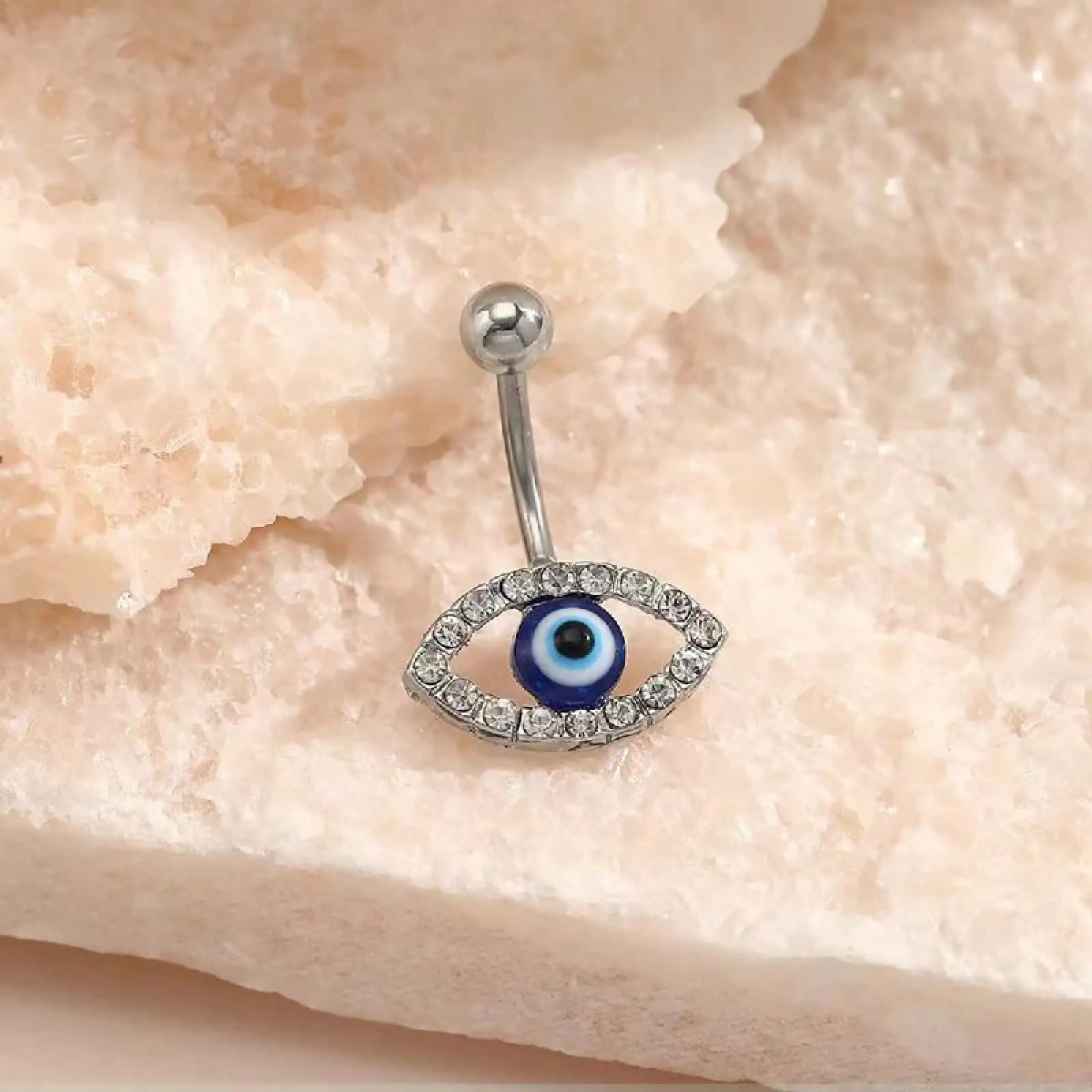 Nuovo Piercing all'Ombelico Occhio del Diavolo in Acciaio Inossidabile con Diamanti, Unico, Alla Moda, Lusso Discreto, Bestseller di Nicchia