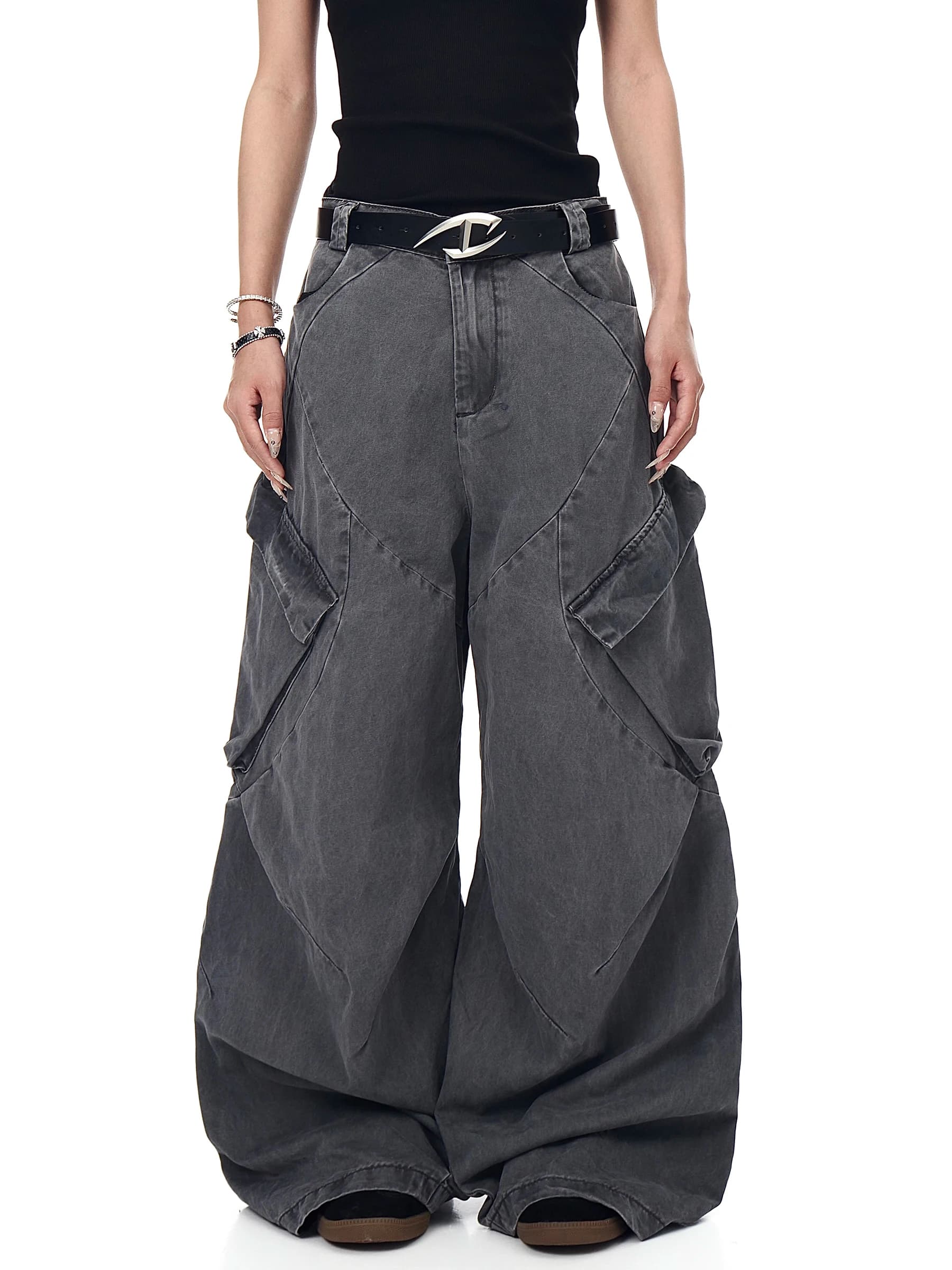 Retro American Street Washed Multi-Pocket Work Pants Loose Casual Jeans for Men And Women Winter Comfortable Non-Stretch