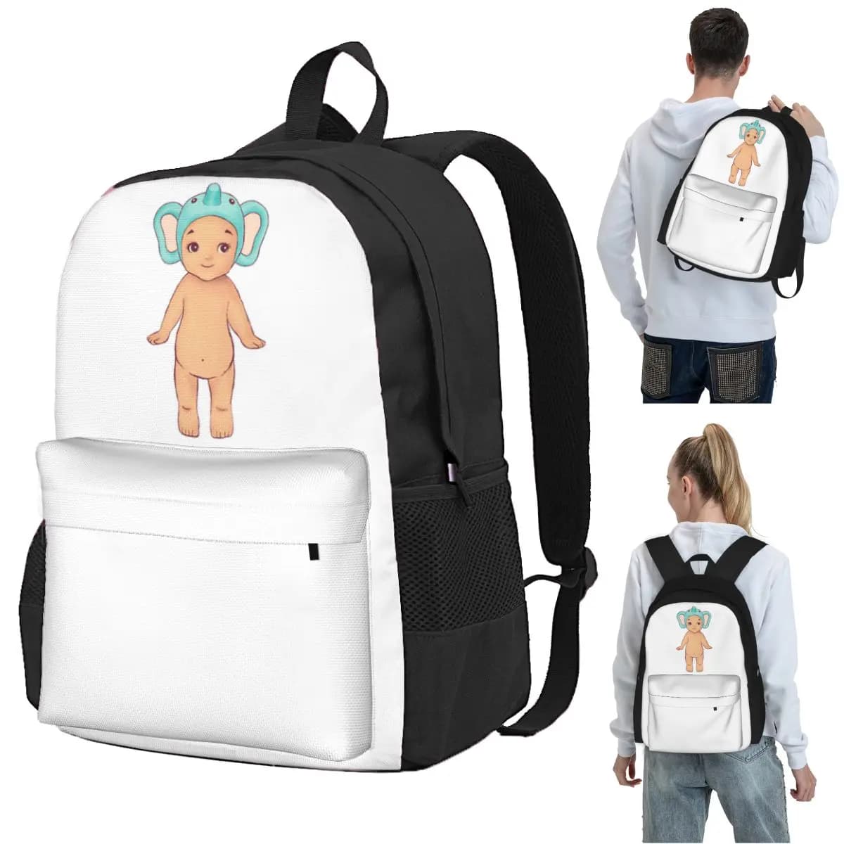 Angel Baby Sonny - Zaino blu a forma di elefante, borsa per libri per studenti, borsa da scuola per bambini, borse a tracolla per laptop per ragazzi e ragazze