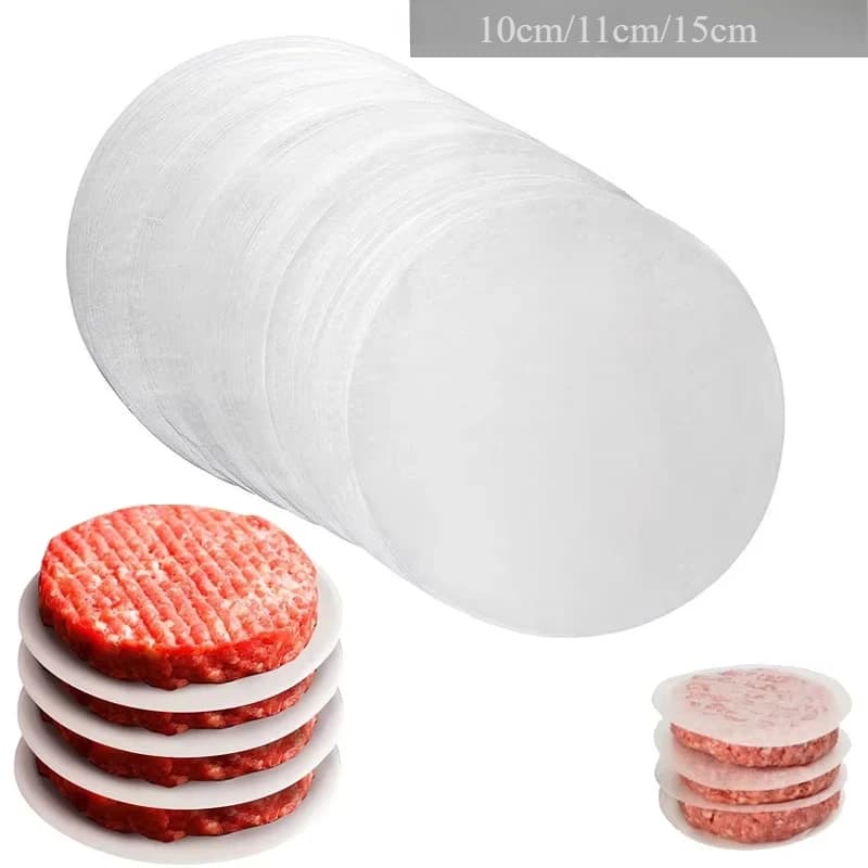 100 pz 10/11/15 cm Hamburger Patty Carta-Papri di Cera Separati Congelati Pressati Patties di Carta di Carne Anti-aderente Spacer Carte Da Cucina