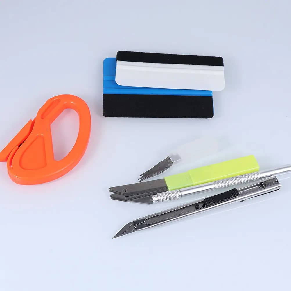 2 Set di Strumenti Professionali per Applicazione Pellicole Auto, Raschietto per Finestrini, Taglierina, Rimuovi Bolle, Kit per Wrapping in Vinile