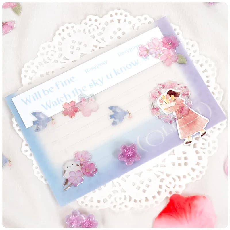3D Crystal Wall decals Sakura Japanese style Decalcomanie cute pink for girls Handicrafts DIY-D-T Decoration Cellphone Case Crafts DIY-D-T