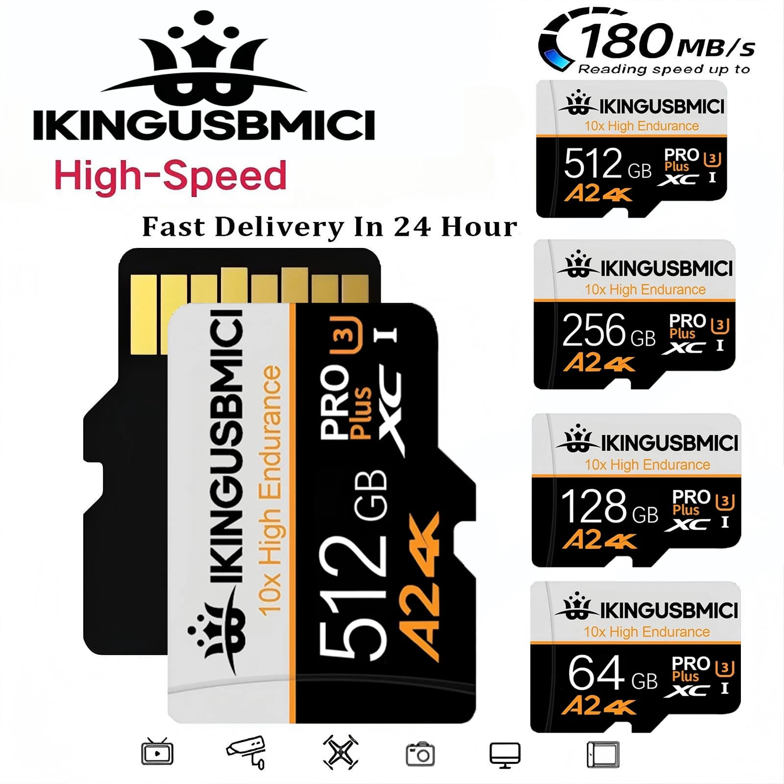 High Capacity SD Cards Micro SD Card Memory Card TF Cards 64GB 256GB 512GB A1 for Nintendo Switch Action Camera Gaming