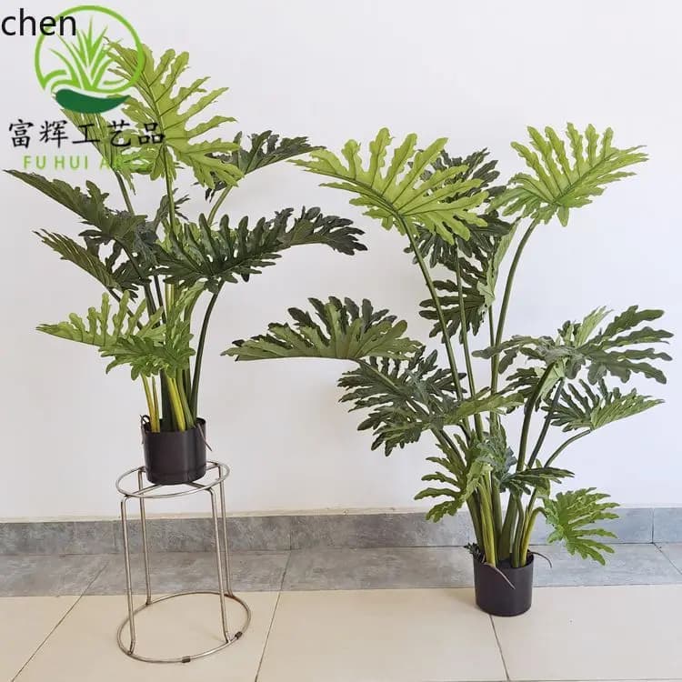 Pianta Artificiale Grande Filodendron Verde DSA per Soggiorno, Balcone, Decorazione Paesaggistica, Finto Taro Primaverile