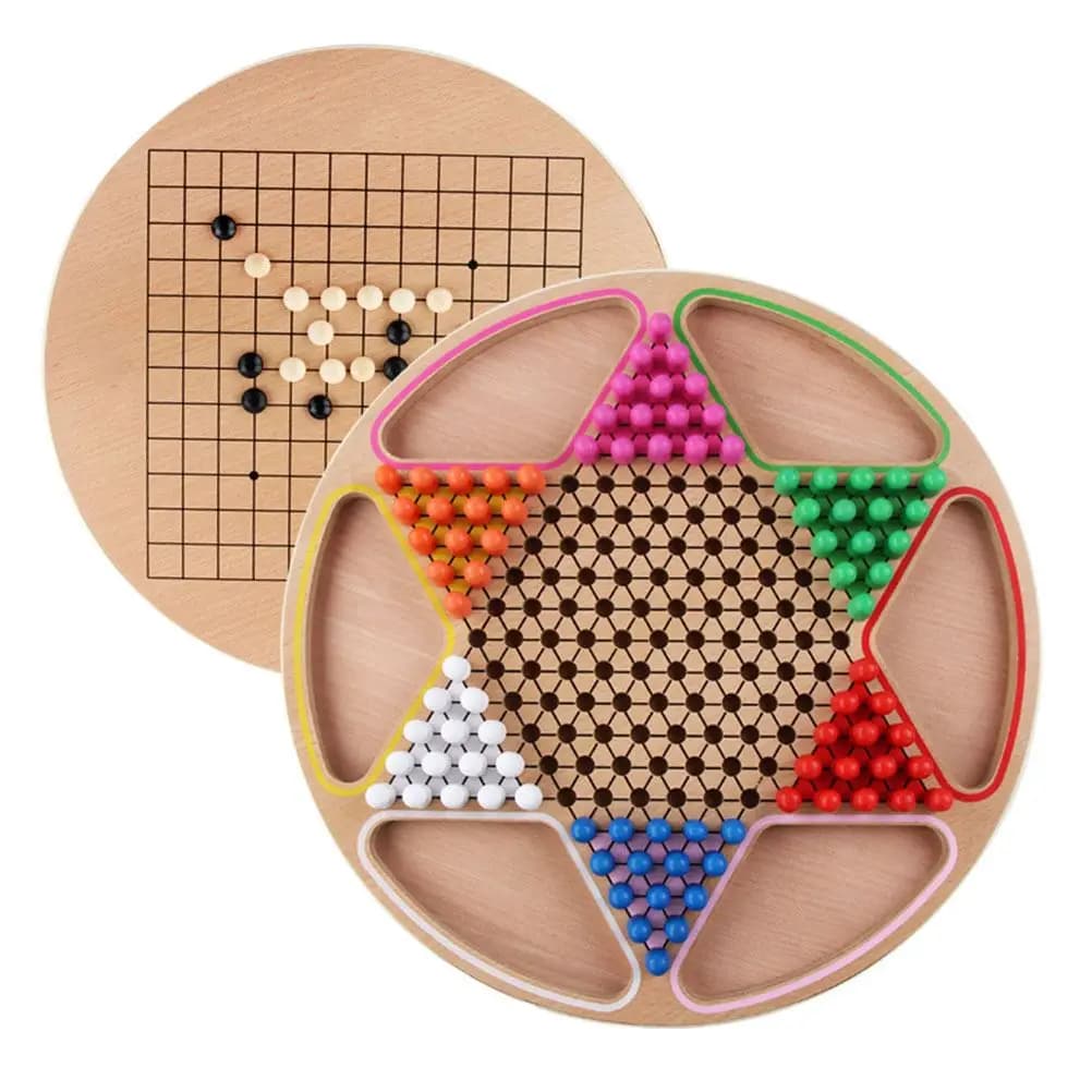 1 Set Gioco di puzzle per bambini Gioco da tavolo in legno Pezzi degli scacchi Dama umanoide Pezzi Scacchi volanti Desktop Gobang Giocattolo 2 in 1
