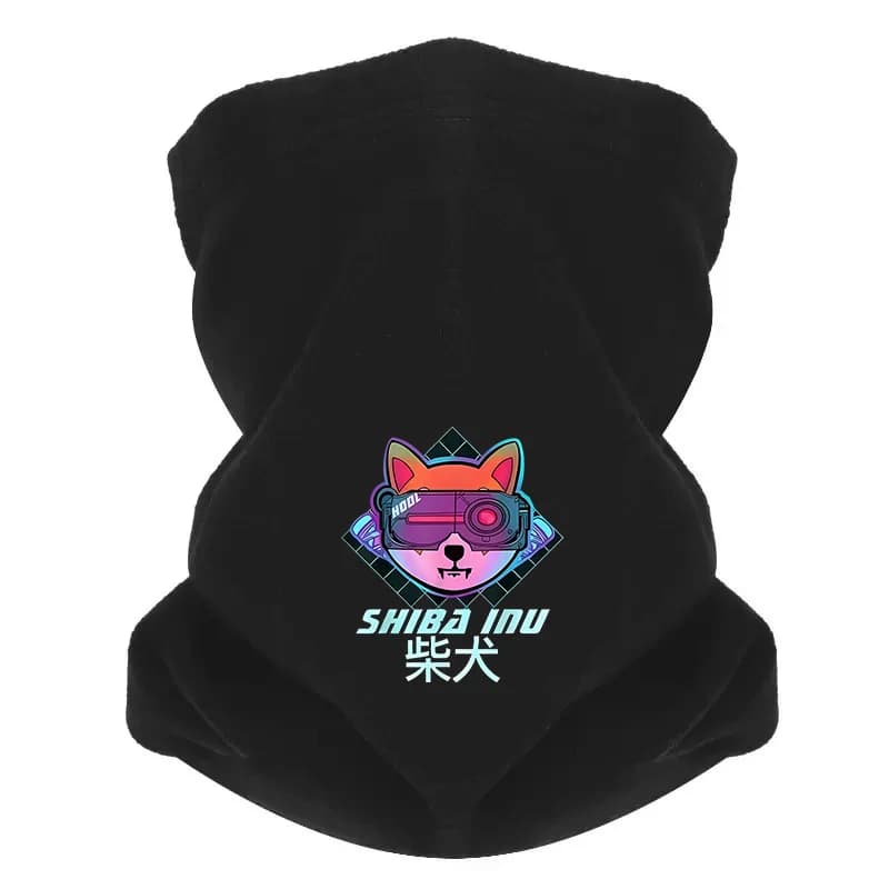 Shiba Inu VR Dog Cyberpunk Uomo Sciarpa antivento Maschera Ghetta per il collo Cappello Berretto da donna Copricapo All'aperto Tenere al caldo Inverno Multifunzionale