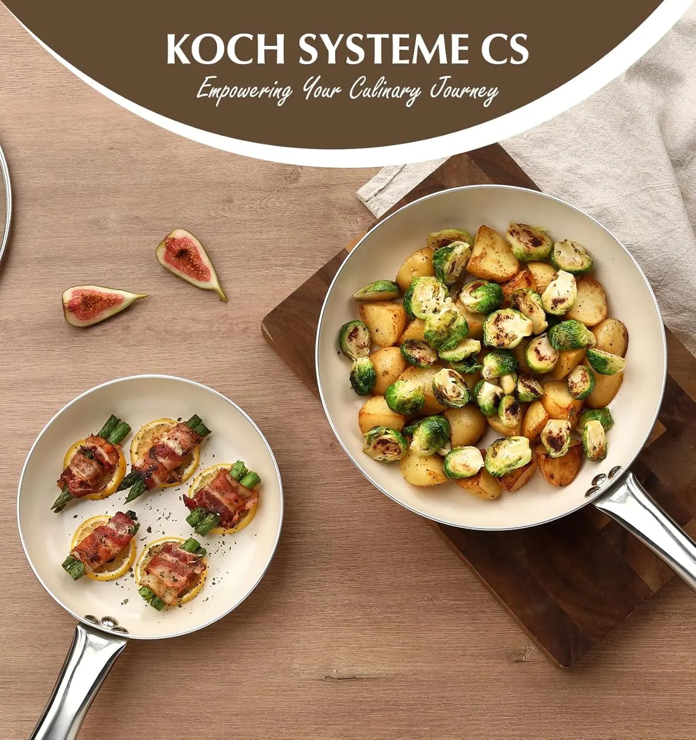 KOCH SYSTEME CS non-stick pan with lid, 8/10 inch non-stick pan with stainless steel handle Stay-Cool