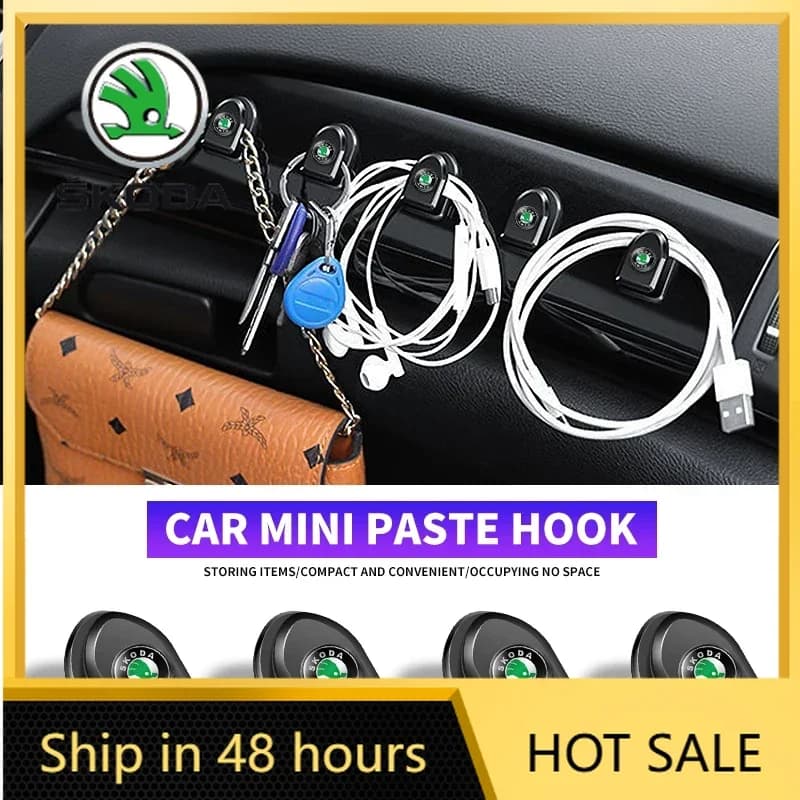 Per Skoda: Set di 4 Ganci Multifunzionali Nascosti per Sedili Auto, Compatibili con Octavia A5 A4, Fabia, Superb, Rapid MK3, Yeti, Kodiaq, Acce