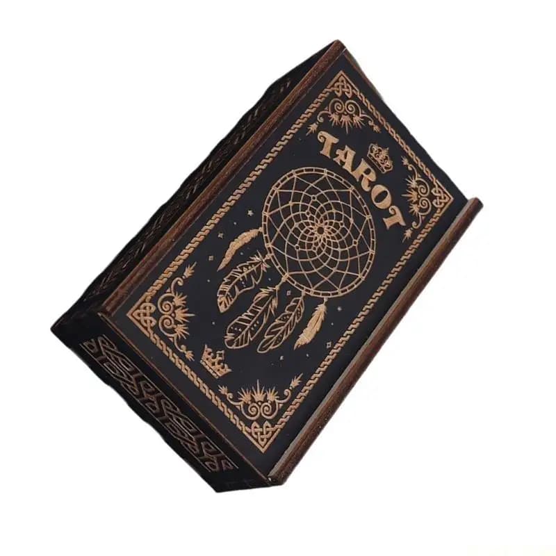 M5TC Push Pull Tarocchi Scatola Immagazzinaggio Carta Tarocchi Legno Custodia Regalo Immagazzinaggio Carta