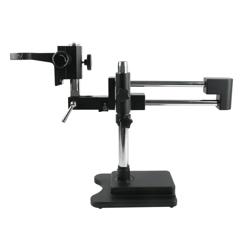 Supporto per Microscopio Stereo con Braccio Doppio e Morsetto Universale con Anello da 76mm per Microscopio Trinoculare