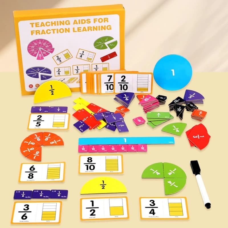 Montessori Frazione Apprendimento Matematica Giocattolo Aritmetico Sussidi Didattici Carta di Carta Primi Giocattoli Educativi per I Bambini Regali Di Natale