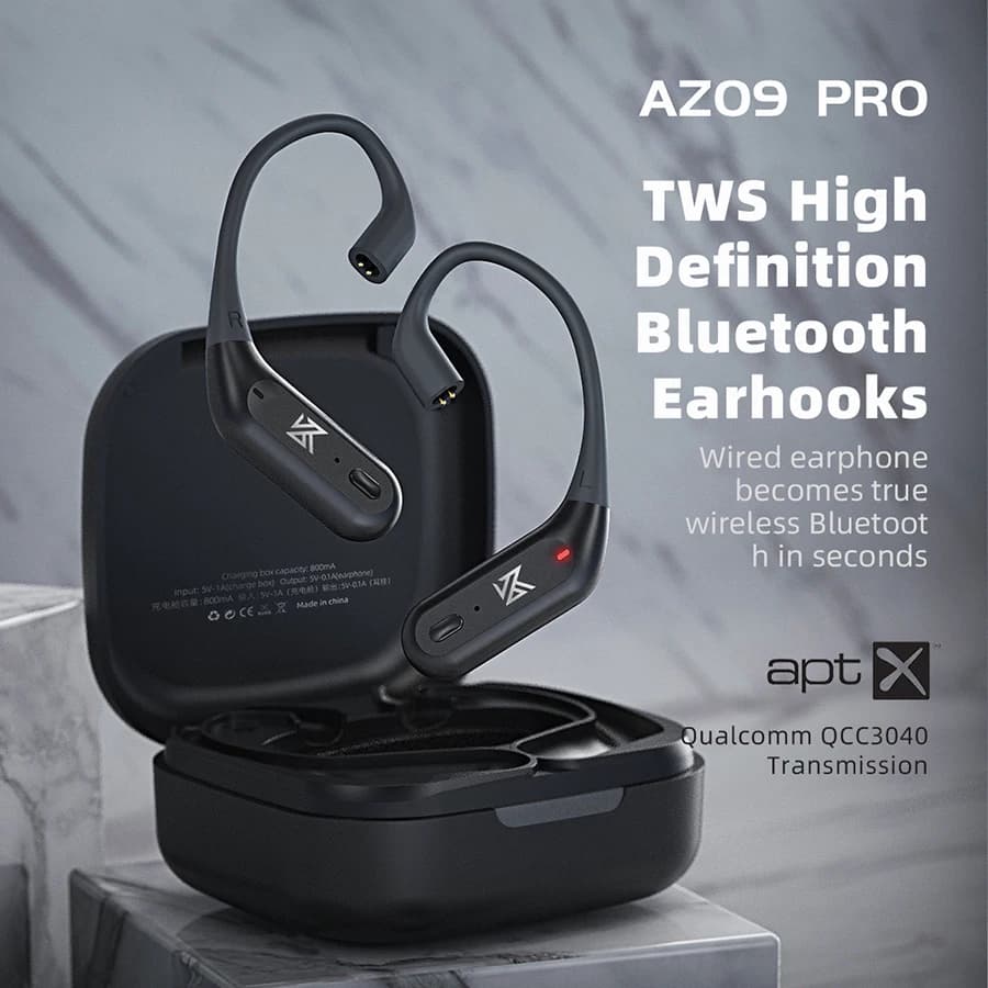 KZ AZ09 PRO Bluetooth 5.2 Module IEM Bluetooth Adapter Waterproof Ear Hook Extra Long Battery Life Bluetooth Cable