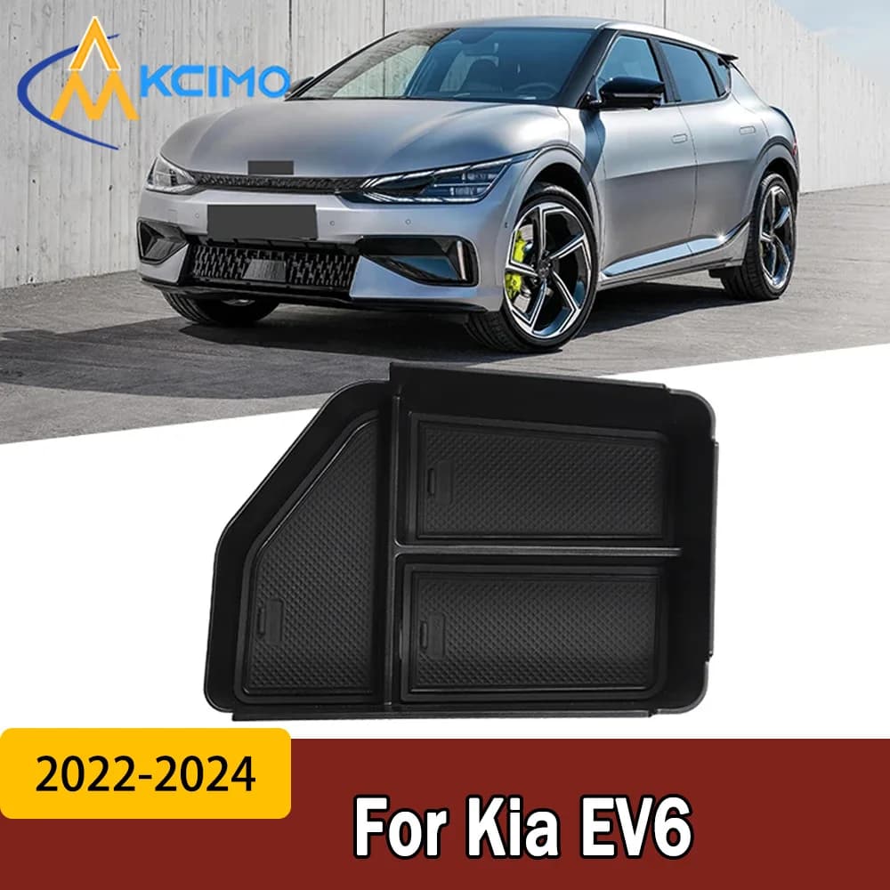 Scatola portaoggetti bracciolo console centrale per Kia EV6 2022-2024 Organizzatore vassoio centrale Pratici accessori per il riordino interno dell'auto