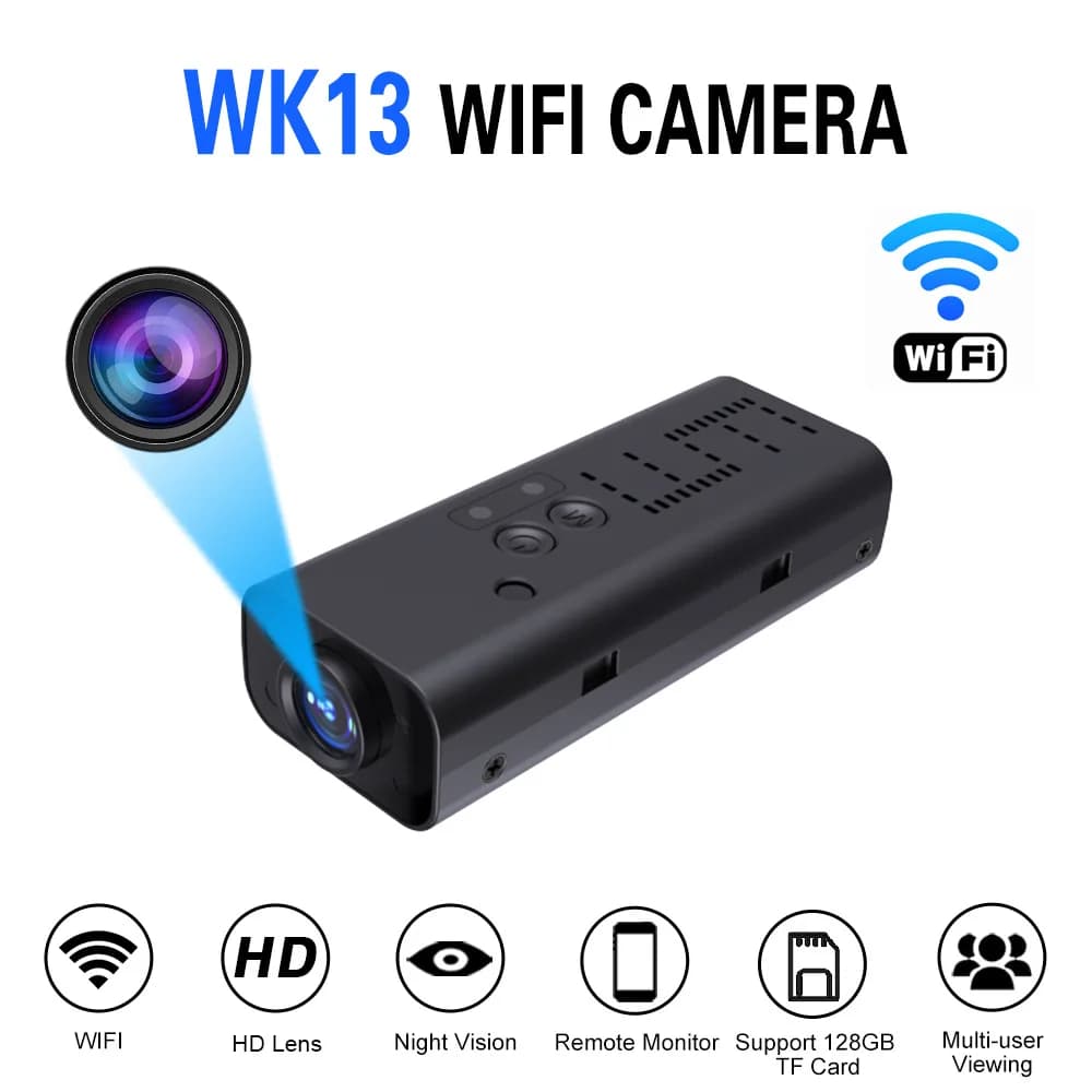 WK13 HD Mini Camera WiFi Home Security Surveillance Smart Small Camera Webcam Remote View Night Vision Invisible Expia Cam