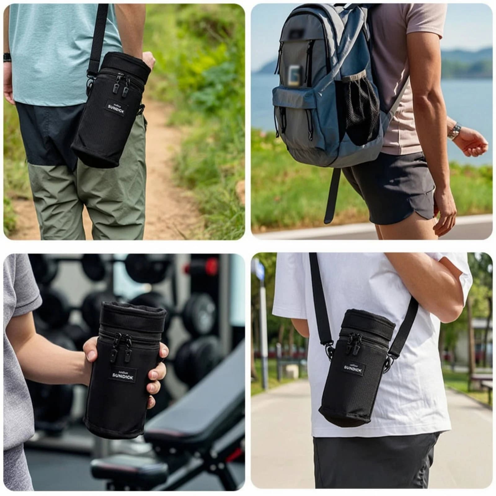 Water Bottle Carrier with Shoulder Strap Safeguarding Water Bottle Holder with Shoulder Strap Lightweight Removable for Hikers