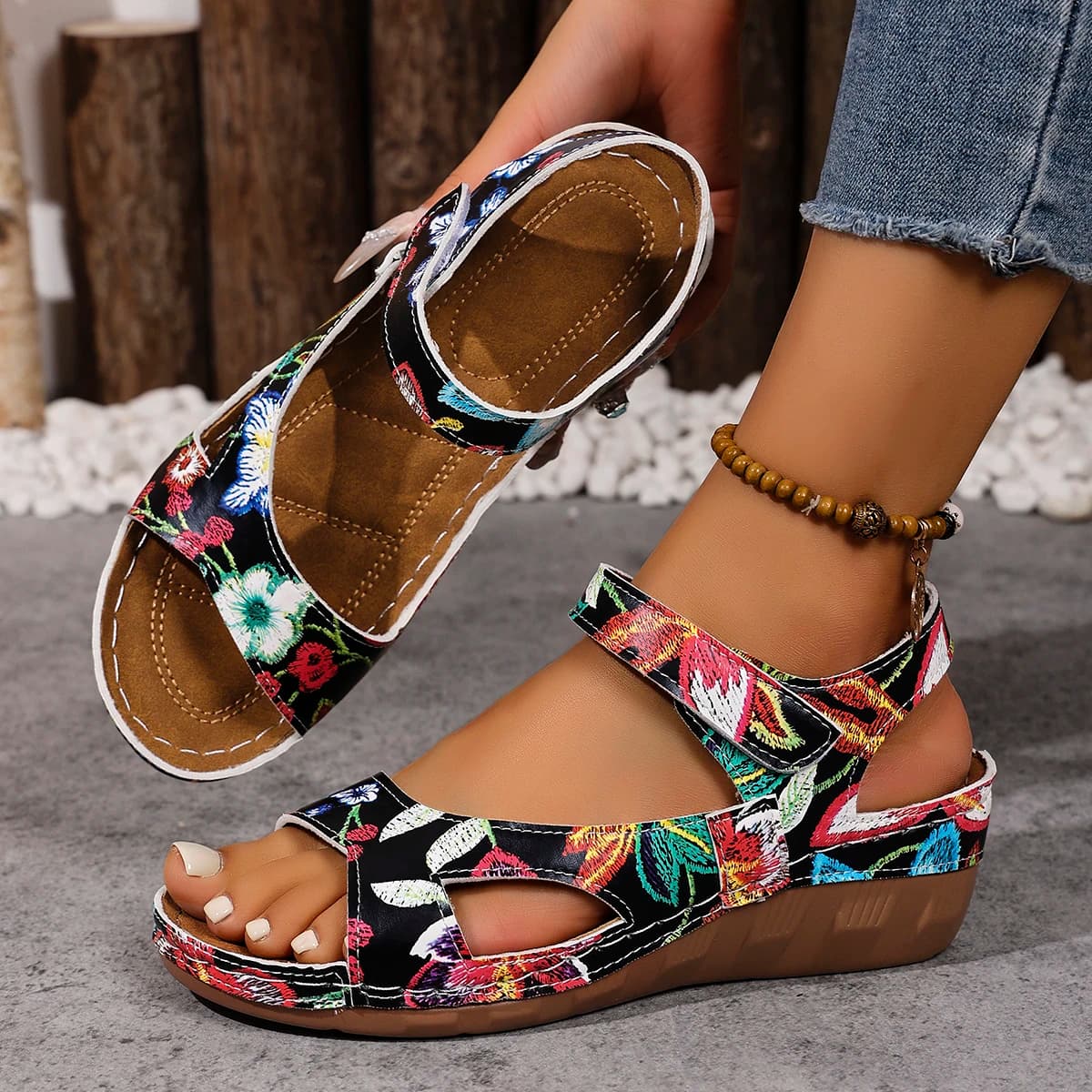Women Anti-slip Comfortable Sandals Platform Outdoor Casual Shoes Women Lightweight Shallow Wedges Sandals Sandalias De Mujer