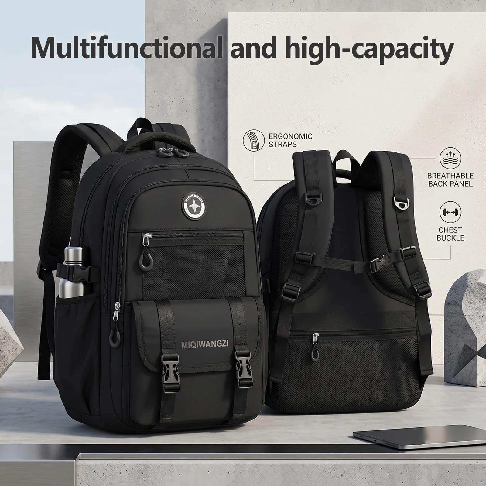 Zaino Trendy e Cool per Ragazzi e Ragazze delle Scuole Medie, Borsa Casual per Pendolari e Studenti, Zaino con Design Ergonomico