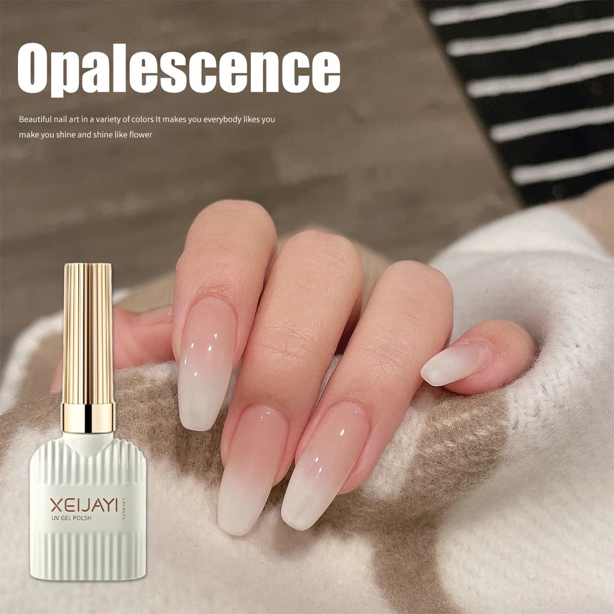 Gel Nail Polish White Milk Pudding, UV Gel Nail Polish Pure Color, for Professional Starter Nail Art DIY 15 ml