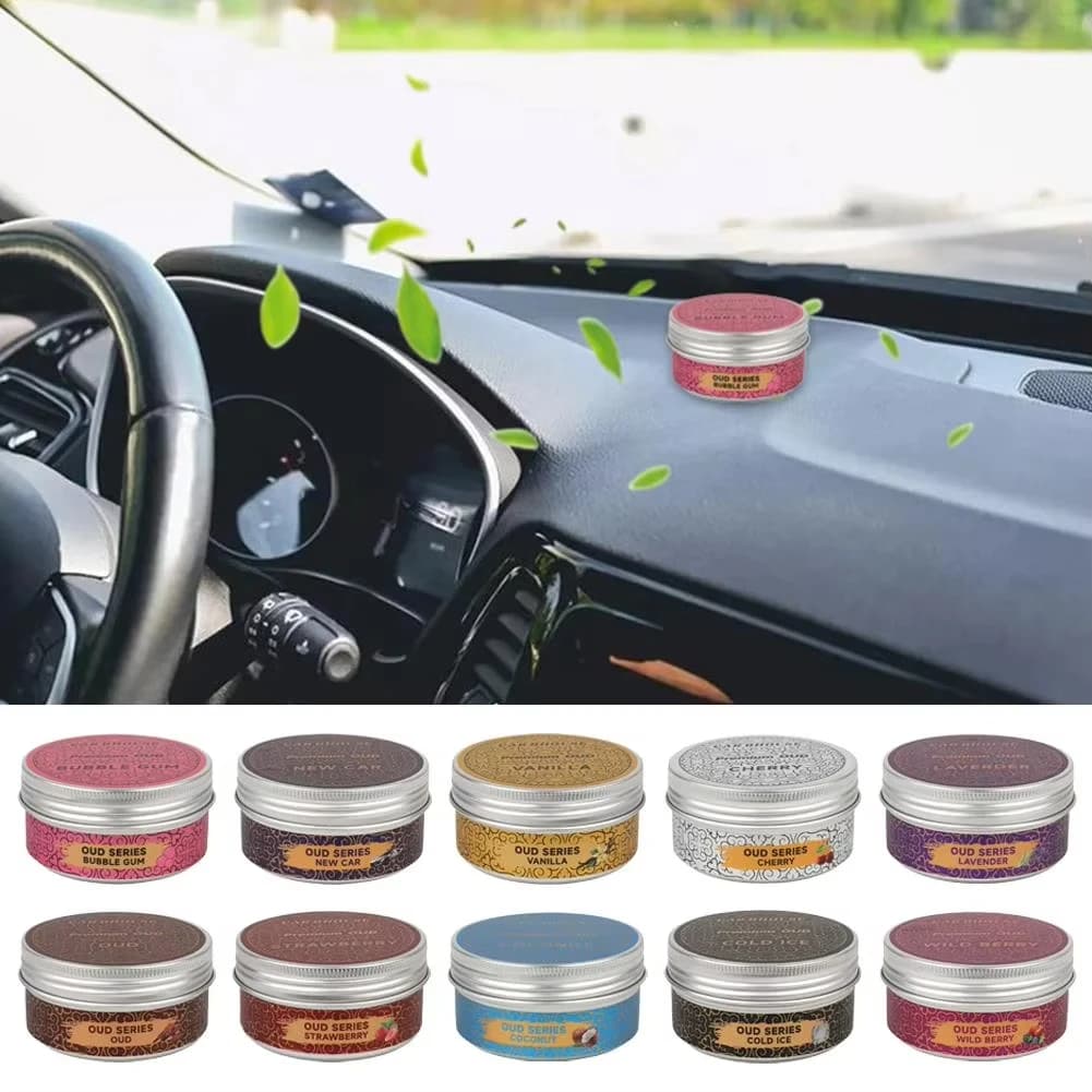 1pcs Car Air Fresheners Canned Wood Blocks coffee/bubble Gum Flavor Long-Lasting Auto Aromatherapy Odor Removal Products