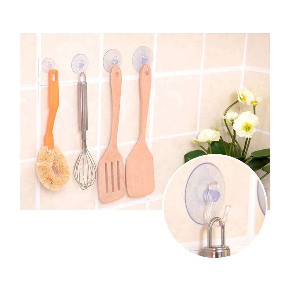 24 Ganci a Ventosa Potenti in Silicone Trasparente, Appendiabiti da Parete per Cucina, Bagno, Casa, Rimovibili Senza Tracce, Forte Adesione