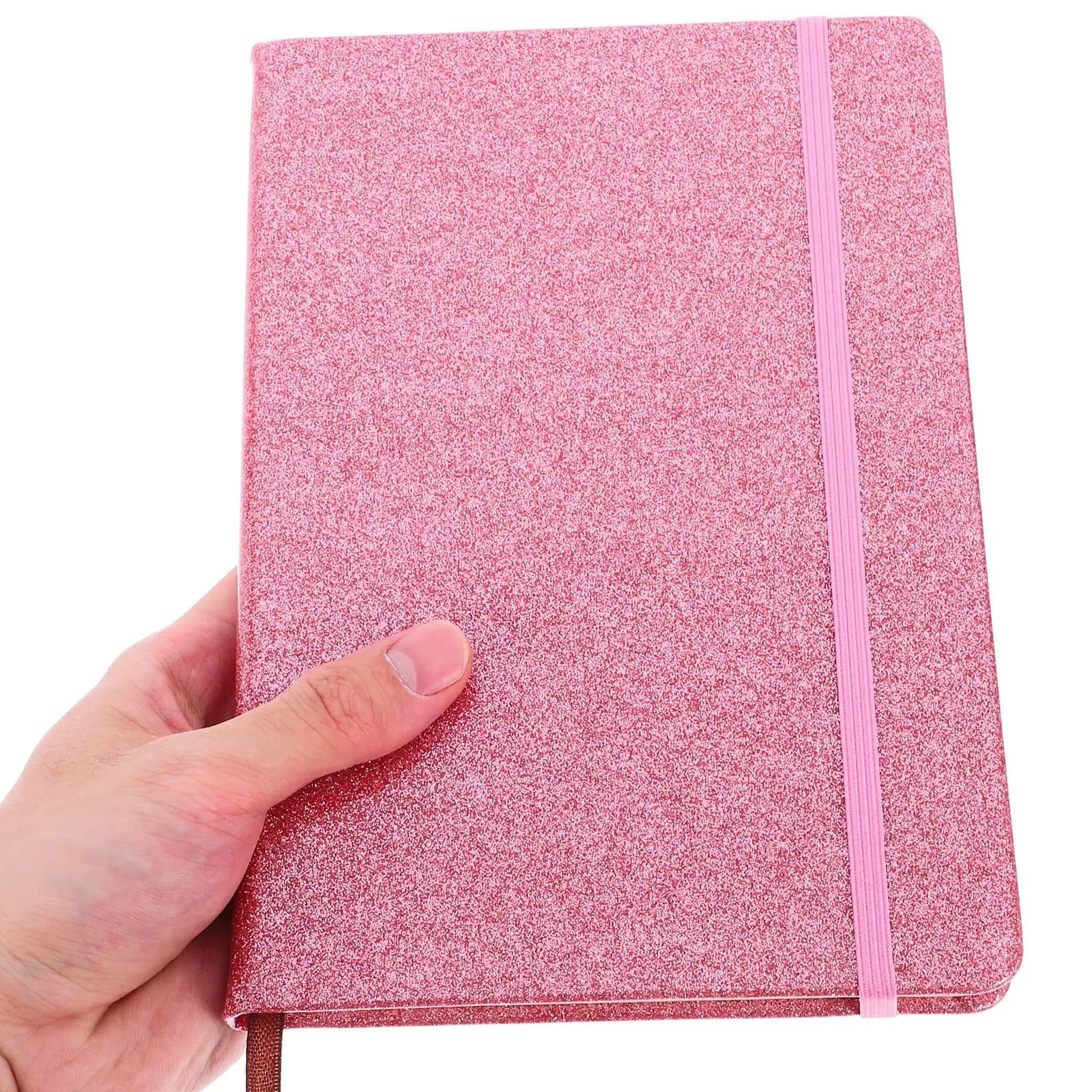 Taccuino A5 con Copertina Rigida Glitterata, Elastico, Piccolo Blocco Note per Scrittura Quotidiana, Diario di Viaggio, Agenda Aziendale, Taccuino Tascabile