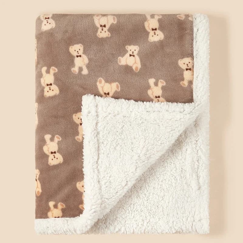 Coperta invernale per bambini Coperta per fasciatoio per bambini Flanella in pile di agnello Trapunta calda per biancheria da letto per neonato Coperta morbida per passeggino Manta Bebe