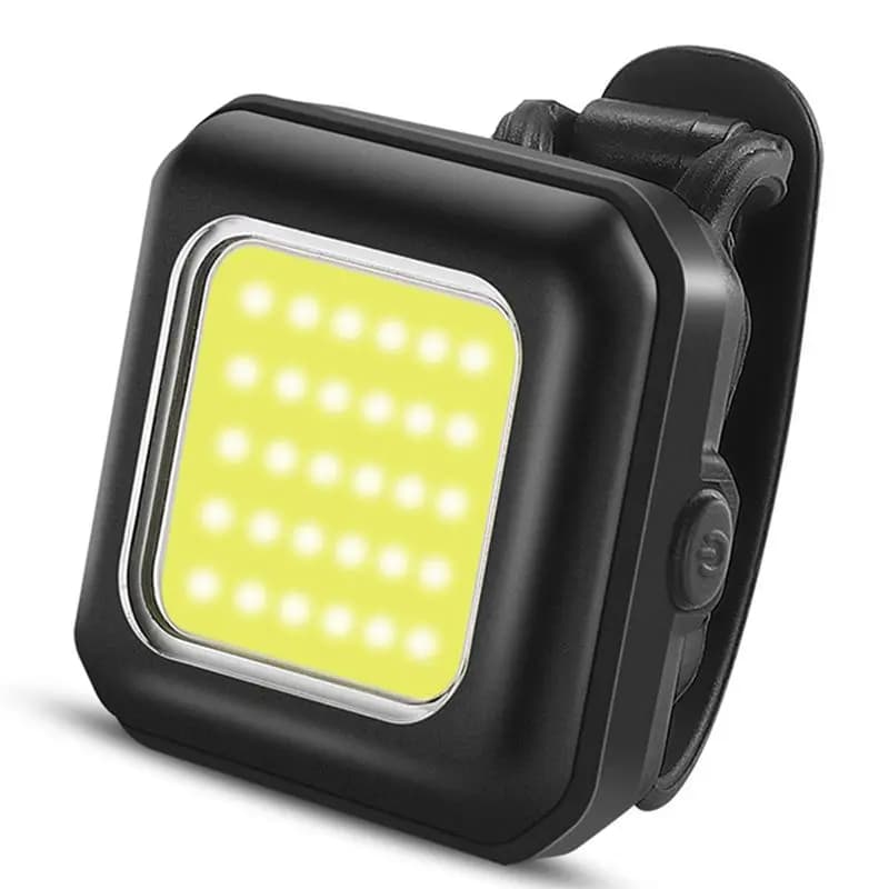 CGDS-Mountain Bike Headlight Night Riding Front Light USB Rechargeable Ultra Bright Flashlight Tail Warning Black-White Light