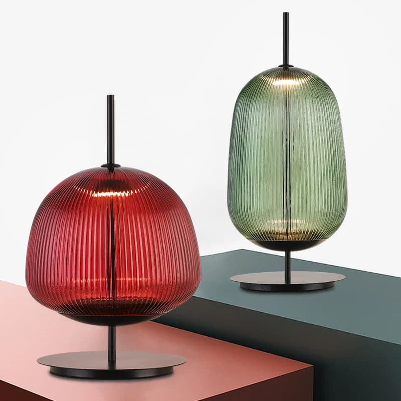 Nordic Decorative Glass Desk Lamp Matte Designer Simple Living Room Luxury Light Red Green Desk Bedroom Lamp Bedroom Lamp