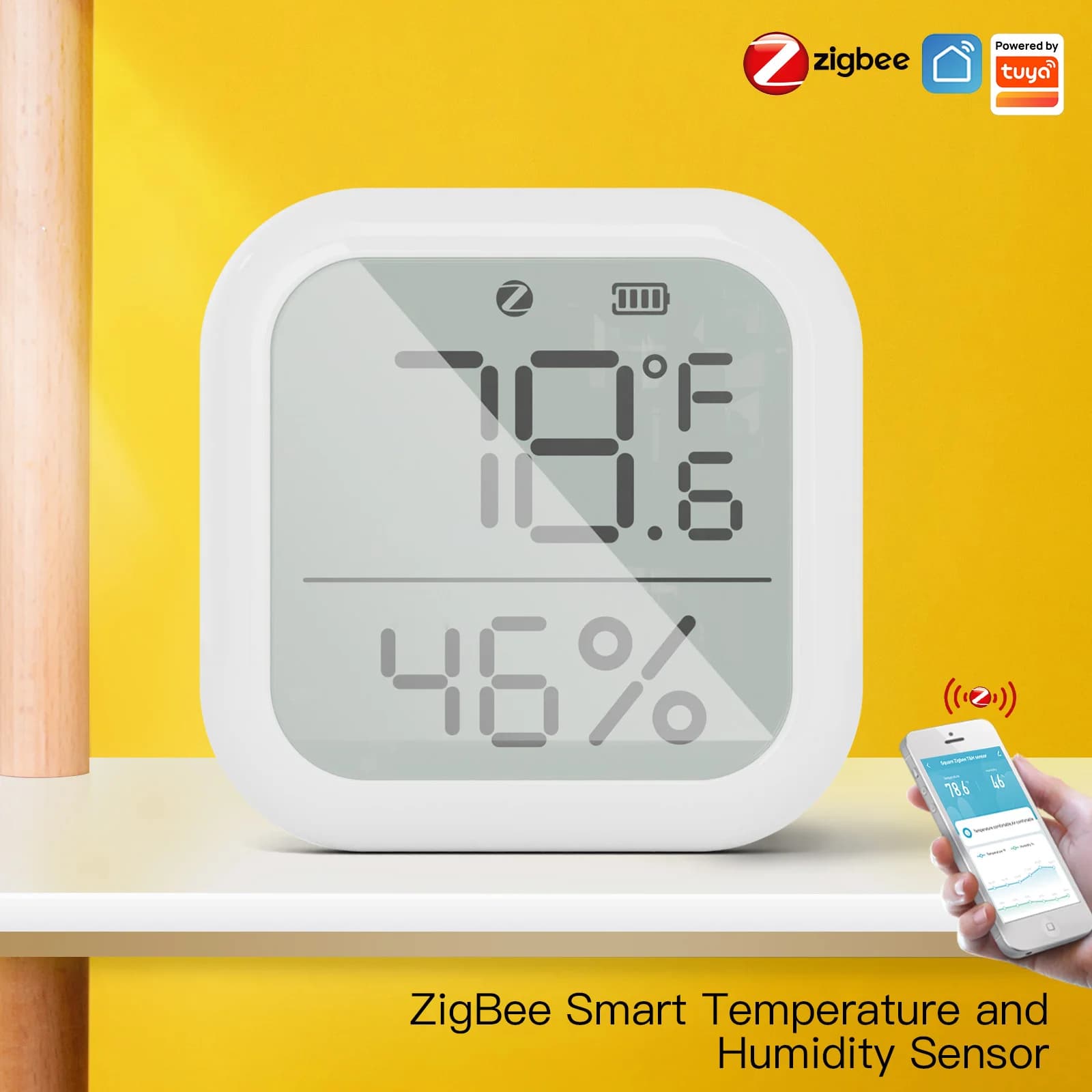 MOES ZigBee Smart Temperature and Humidity Sensor Indoor Hygrometer Thermometer Detector
